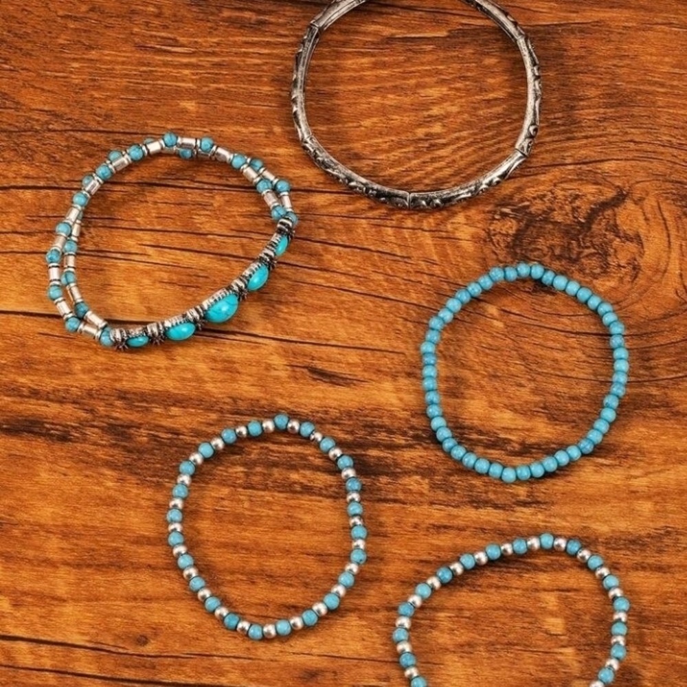 3 Pieces, Earrings, Ring & Stack Bracelets. Bundl… - image 2